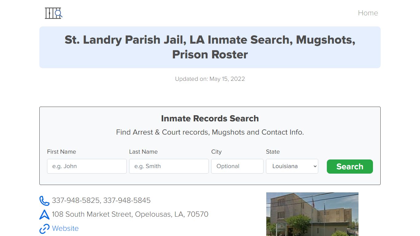 St. Landry Parish Jail, LA Inmate Search, Mugshots, Prison ...